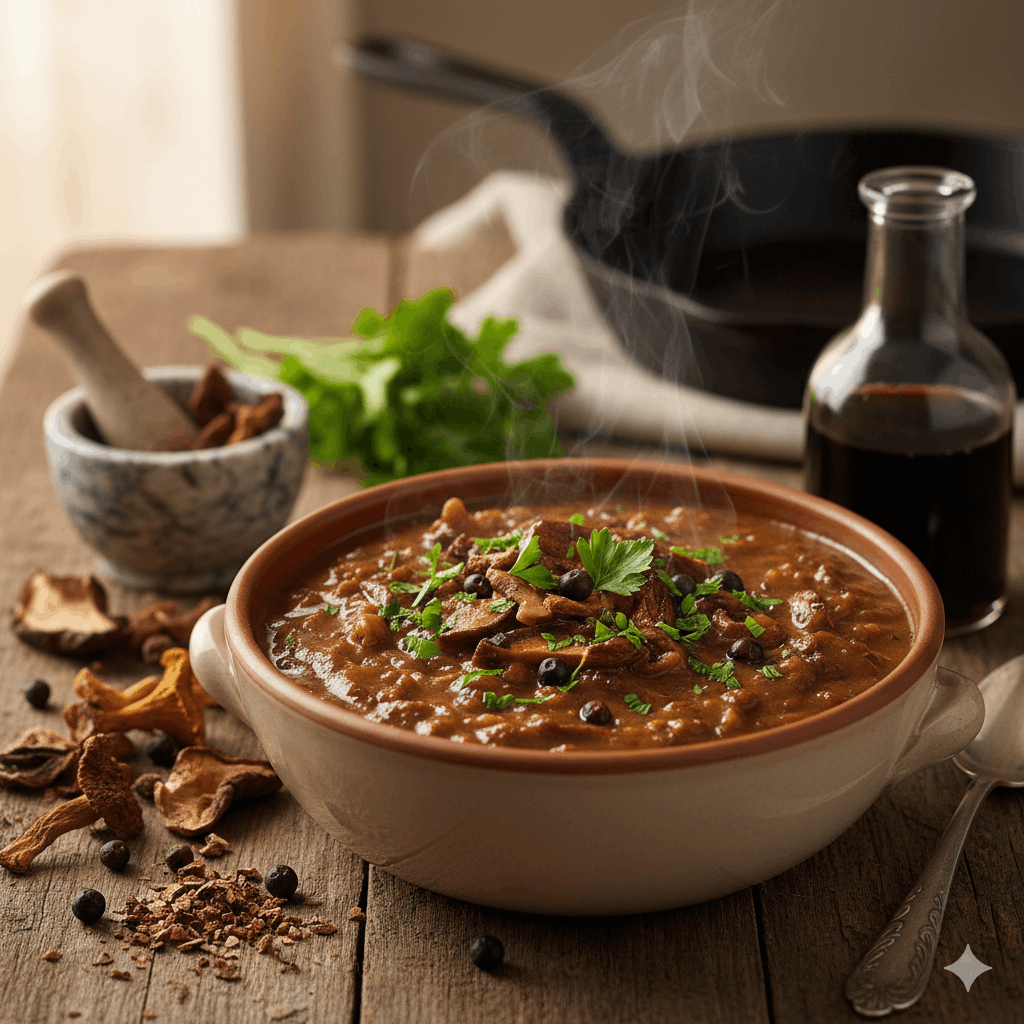 Jägersoße aus getrockneten Pilzen – Rezept 2026