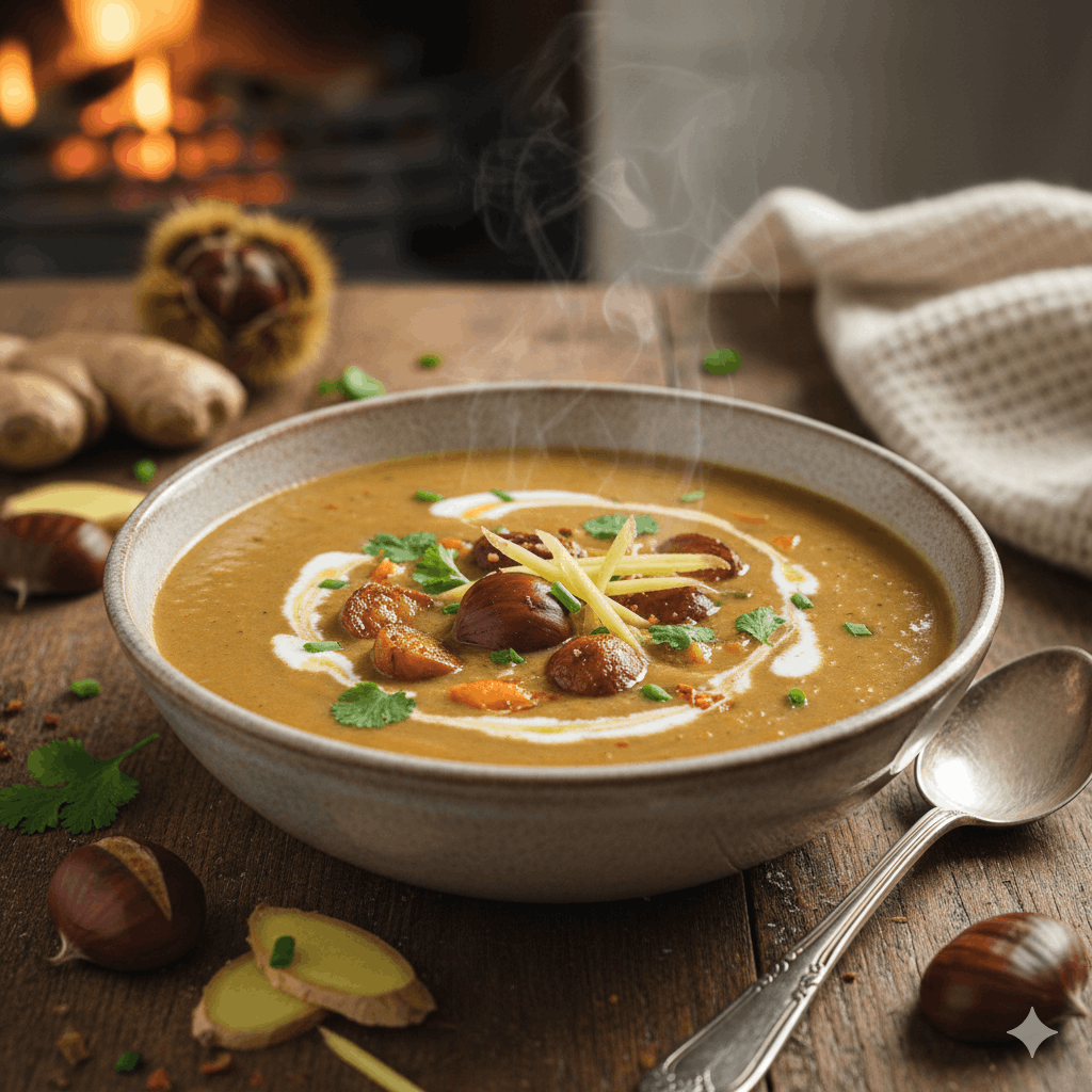 Maronensuppe mit Kokosmilch und Ingwer – Rezept 2026