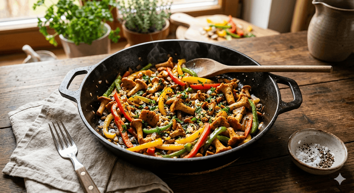 Pfifferlinge Paprika Pfanne Rezept 2026 – Schnell, aromatisch und sommerlich