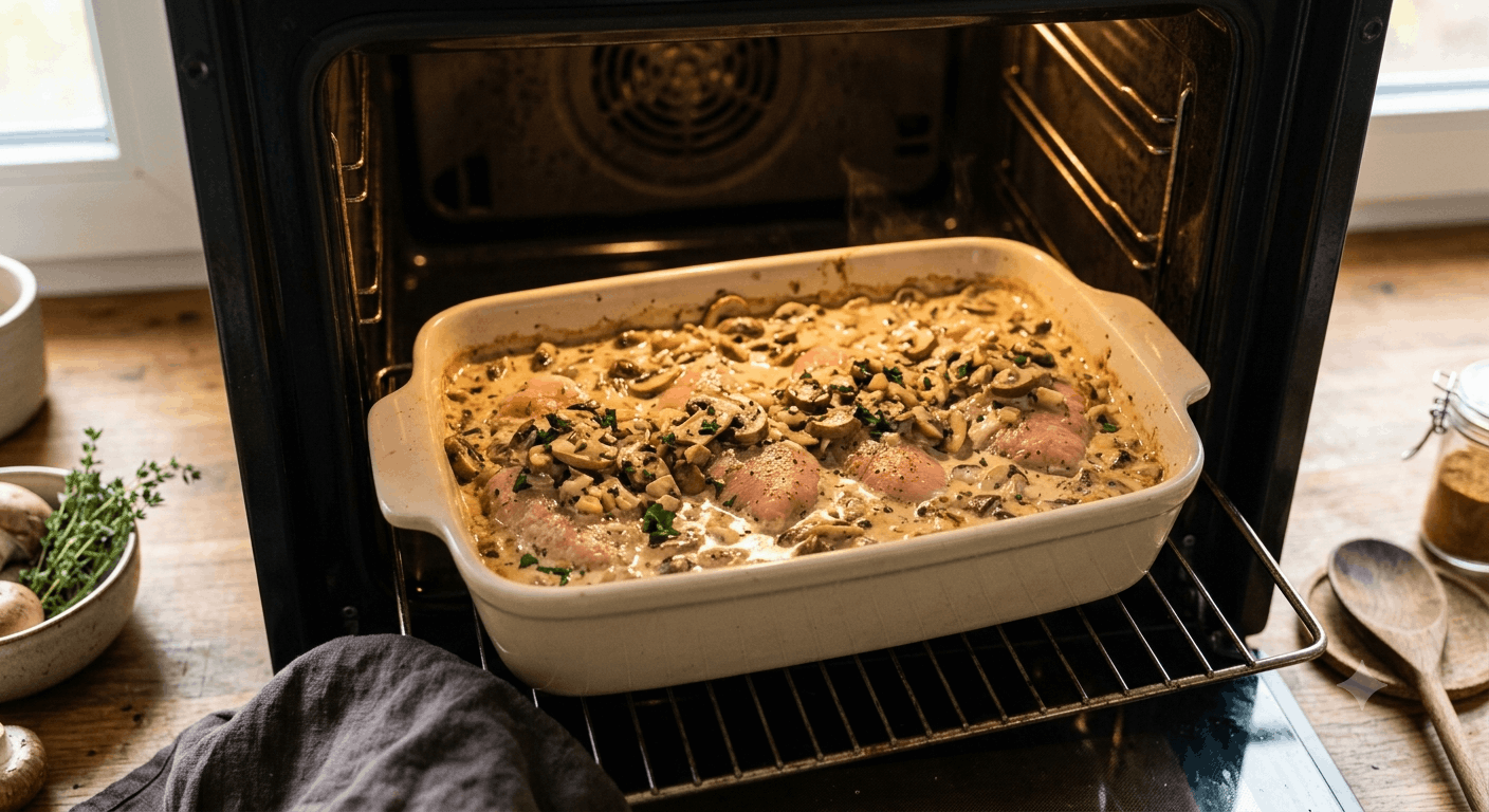 Champignon Sahne-Schnitzel im Backofen ohne Anbraten – Rezept 2026